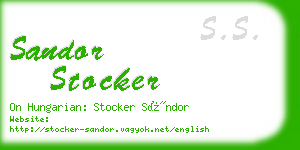 sandor stocker business card